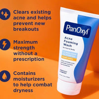 PanOxyl Acne Foaming Wash Benzoyl Peroxide 10% Maximum Strength Antimicrobial, 156g