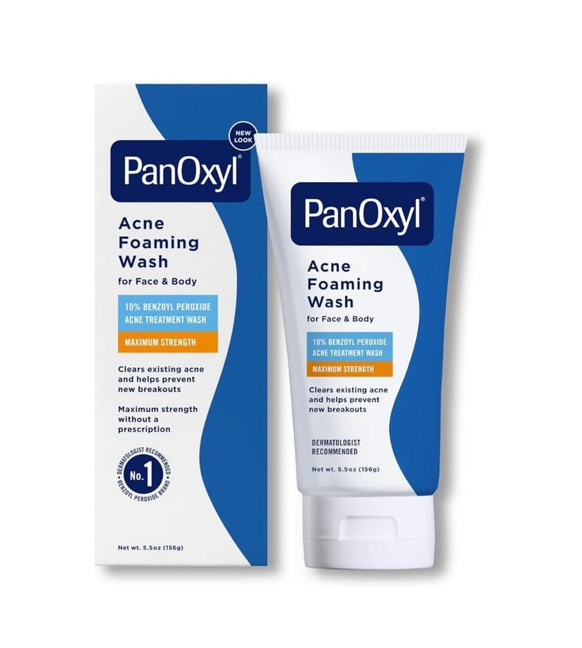 PanOxyl Acne Foaming Wash Benzoyl Peroxide 10% Maximum Strength Antimicrobial, 156g