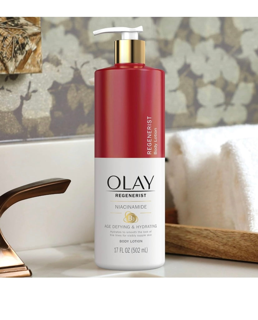 Olay Body Lotion for Women, Age Defying & Hydrating Dry Skin with Niacinamide 502ml