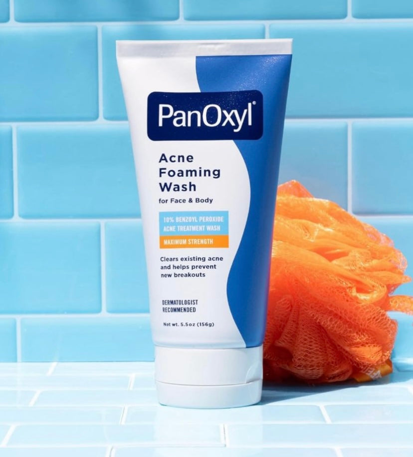 PanOxyl Acne Foaming Wash Benzoyl Peroxide 10% Maximum Strength Antimicrobial, 156g